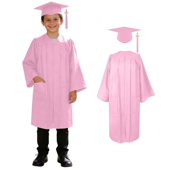 Kindergarten Graduation Cap and Gown Set with Tassel Zip Up Graduation Robe with Pockets Unisex Graduation Cap and Gown 2026 Graduation Outfit Graduation Dress for Kids 2-13 Years