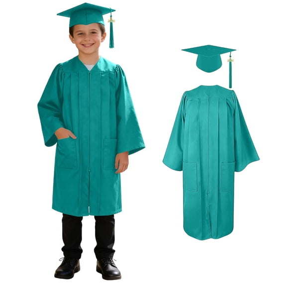 Kindergarten Graduation Cap and Gown Set with Tassel Zip Up Graduation Robe with Pockets Unisex Graduation Cap and Gown 2026 Graduation Outfit Graduation Dress for Kids 2-13 Years