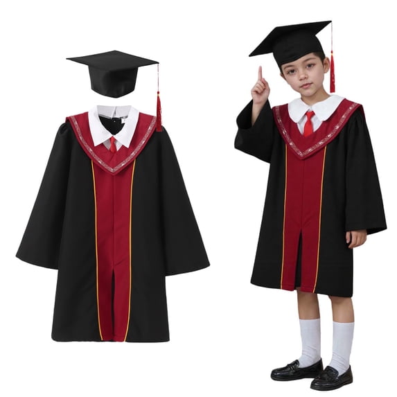 Kindergarten Graduation Cap and Gown Set with Tassel Boy Graduation Outfit Kid Graduation Dress 4-5 Years