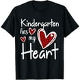 thumbnail image 1 of Kindergarten Has My Heart Buffalo Print Teacher Valentine T-Shirt Shirts, 1 of 3