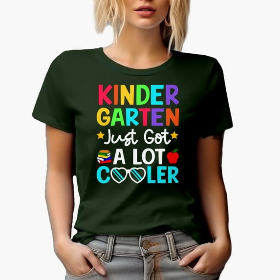 Kindergarten Just Got a Lot Cooler - Back-To-School, School or Student Themed, Military Green T-Shirt, 2XL