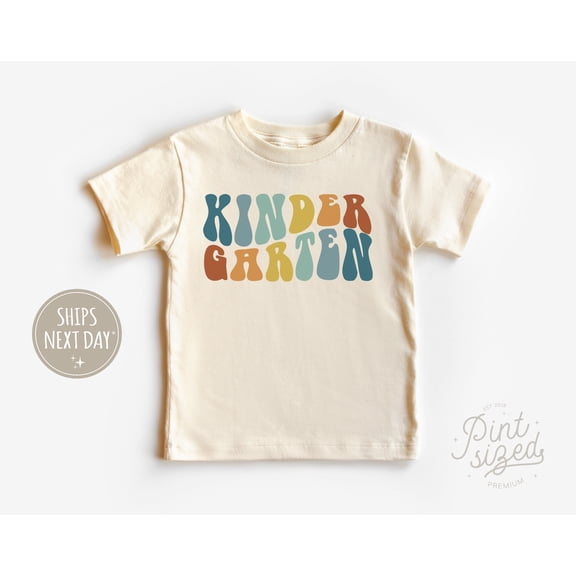 Kindergarten Kids Shirt, Retro Back To School Tee, Cute First Day Of Kindergarten Toddler Shirt TODDLER SHORT SLEEVE TEE BELLA CANVAS 3001T