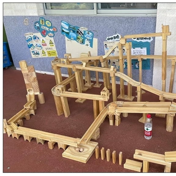 Kindergarten Large Outdoor Carbonized Ball Overpass Track Anji Game Exploration Construction Area Building Blocks