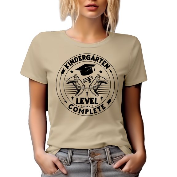 Kindergarten Level Complete, Proud Parents of a Pre-School Graduate, Tan T-Shirt, Medium