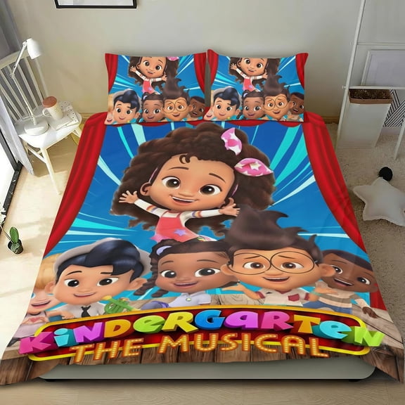 Kindergarten The Musical-themed Bed Sheet Set Three Piece Set Comfortable And Skin Friendly Unique Design Home Decor Gifts For Family Friends fans36x75Inches90cm*190cm