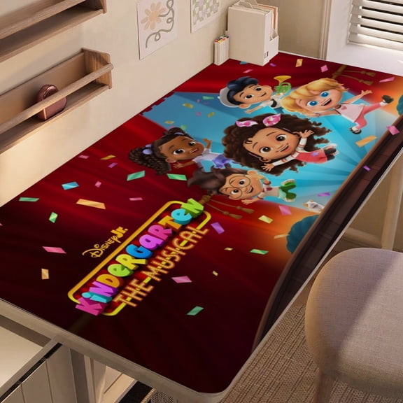 Kindergarten The Musical-themed extra-large Non-Slip Base leather Desk Table mat—versatile for computer desks, dining tables, and more.12"x24"(30X60cm）