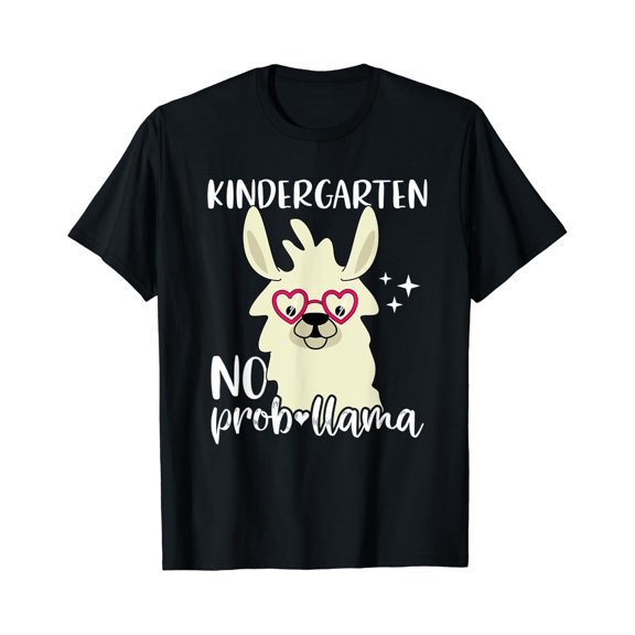 Kindergarten No Prob-Llama Teacher Llama Student Back School T-Shirt Size S-5XL