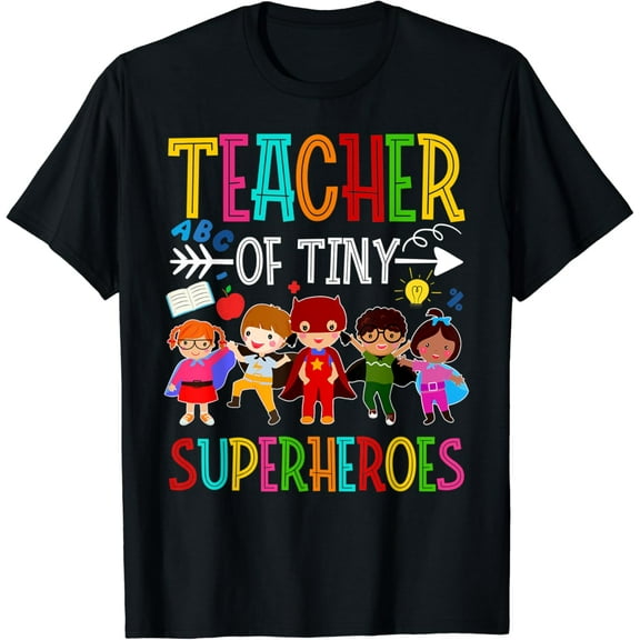 Kindergarten Prek Teacher of Tiny Superheroes Back to School T-Shirt