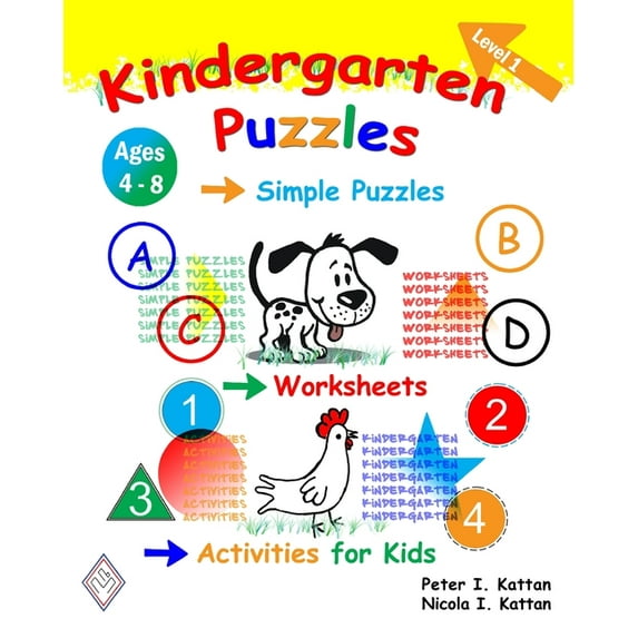 Kindergarten Puzzles - Level 1: Simple Puzzles, Worksheets, and Activities for Kids, (Paperback)