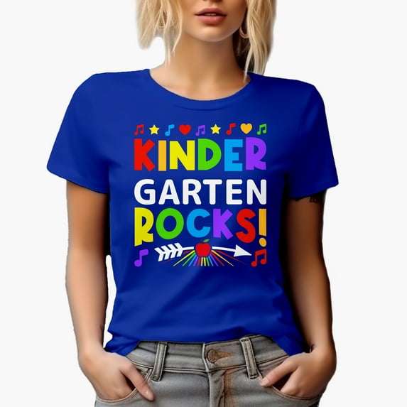Kindergarten Rocks - Back-To-School or School Teacher Themed, Royal Blue T-Shirt, 2XL