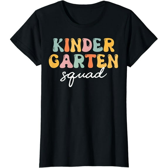 Kindergarten Squad Retro Groovy Happy First Day Of School T-Shirt
