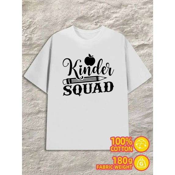 Kindergarten Squad men's 180G 100% Cotton white Funny Unisex Shirt Graphic tshirts Basic Unisex Shirt Short Sleeve tshirts Fashion Unisex Shirt Cotton tshirts