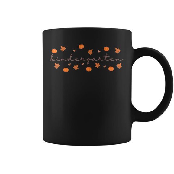 Kindergarten Teacher Pumpkin Autumn Leaves Kinder Team Fall Coffee Mugs