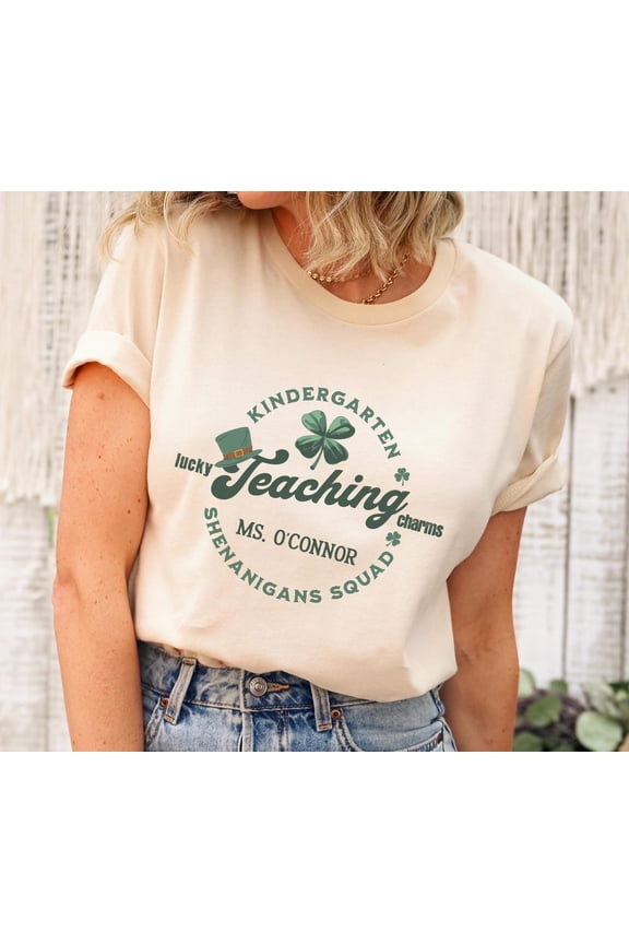 Kindergarten Teaching Lucky Charms Unisex St. Patrick's Teacher Shirt, Shenanigans Squad Kindergarten Teacher Name St. Paddys Tee, F1945 Tshirt All Size S-5XL