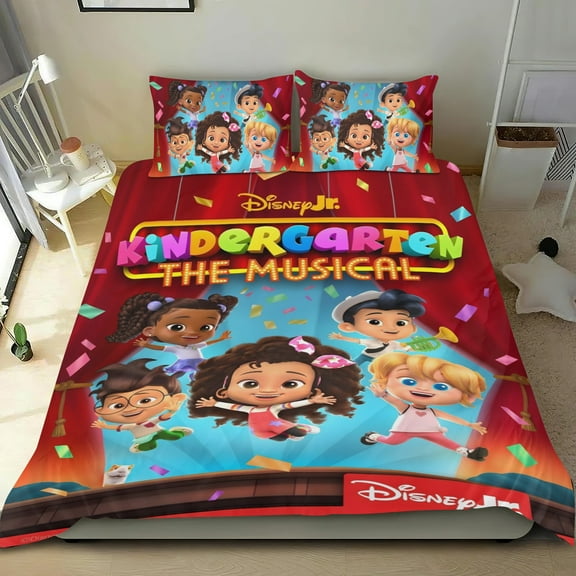 Kindergarten The Musical Themed Bed Sheet Set Three Piece Set 36X75Inches Comfortable And Skin Friendly Unique Design Creating A Star Studded Night