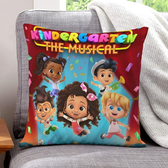 Kindergarten The Musical-themed plush velvet Pillow Cover Case Gifts Pillowcase Home Decorative Throw Cushion Birthday Present Fans Lover