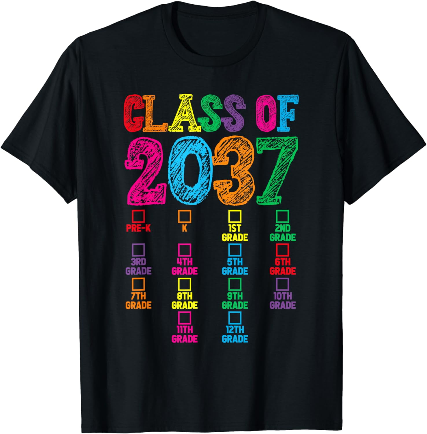 Kindergarten To Graduation Handprint Class Of 2037 T-Shirt - Walmart.com