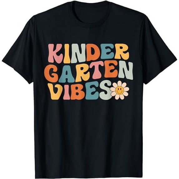Kindergarten Vibes - Kinder Crew Retro First Day of School T-Shirt