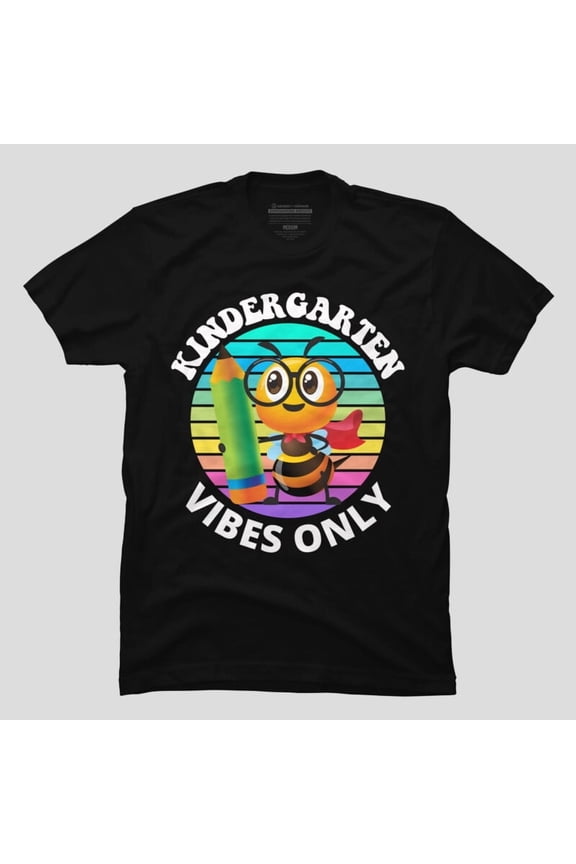 Kindergarten Vibes Only Bee Design Funny Insect School Unisex T-Shirt, Up to Size 5XL