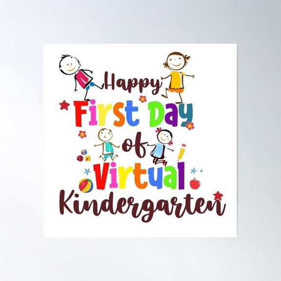 Kindergarten | Virtual Kindergarten Poster Wall Art, Modern Wall Decor For Living Room Bedroom, 24x36 UNFRAMED