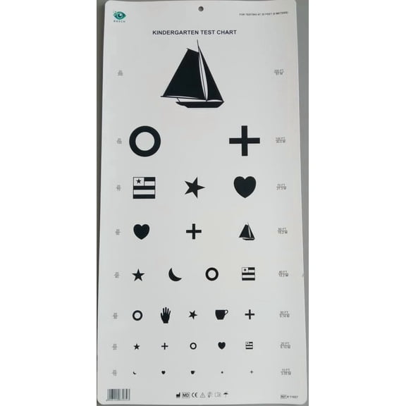 BASCH Kindergarten Visual Acuity Eye Chart 6m / 20ft