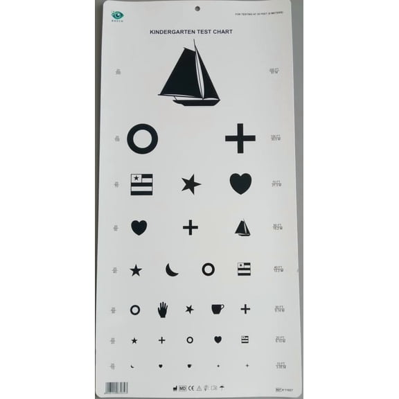 BASCH Kindergarten Visual Acuity Eye Chart 6m / 20ft