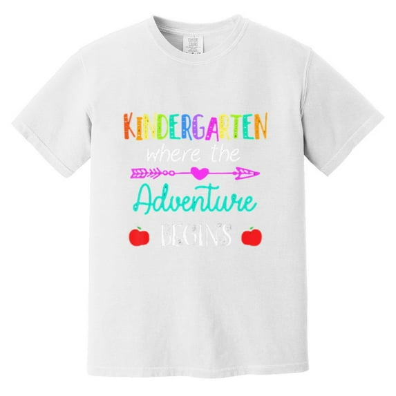 Kindergarten Where The Adventure Begins Funny Teacher Gift Comfort Color T-Shirt