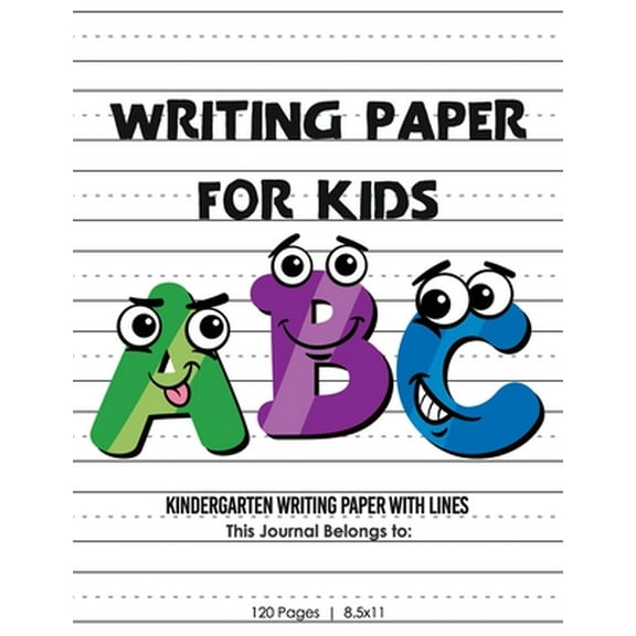 Pre-Owned Kindergarten writing paper with lines for ABC kids: 120 Blank handwriting practice paper with dotted lines (Paperback) 109770467X 9781097704675