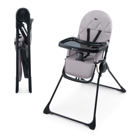 Kinderkraft BINCI Foldable Baby High Chair, Only 11 lbs, Space-Saving Lightweight Toddler Feeding Chair for Small Kitchens, 6 Months+