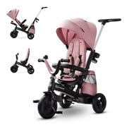 Kinderkraft EASYTWIST Toddler Tricycle, 5-in-1 Convertible Baby Trike, 360 Swivel Seat, Parent Push Handle, 9 Months to 5 Years