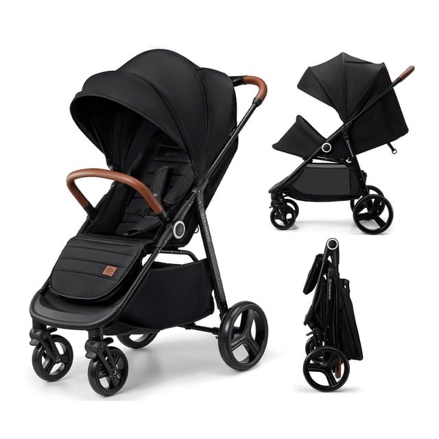 Hand Work Card Kinderkraft GRANDE PLUS Baby Stroller, Lie-Flat Recline, One-Hand Fold ...