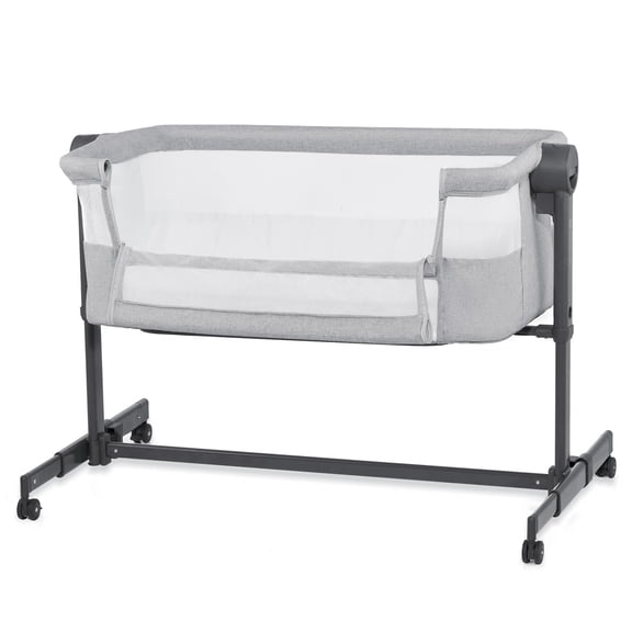 Kinderkraft NESTEE UP 2 Bedside Crib Co-Sleeper Bassinet, Adjustable 5-Stage Height with Breathable Mesh Sides, Newborn to 20 lbs