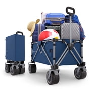 Kinderkraft ROLLSTER Folding Beach Wagon Cart, Holds 220 lbs, All-Terrain Collapsible Heavy-Duty Utility Wagon, 34-Gallon Capacity