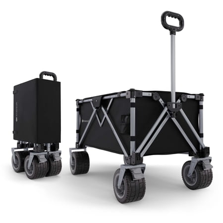 Kinderkraft ROLLSTER Folding Beach Wagon Cart, Holds 220 lbs, All-Terrain Collapsible Heavy-Duty Utility Wagon, 34-Gallon Capacity