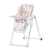 Kinderkraft Yummy Adjustable Baby High Chair, Foldable Toddler Feeding Chair with Removable Tray, 6 Months to 3 Years, Pink