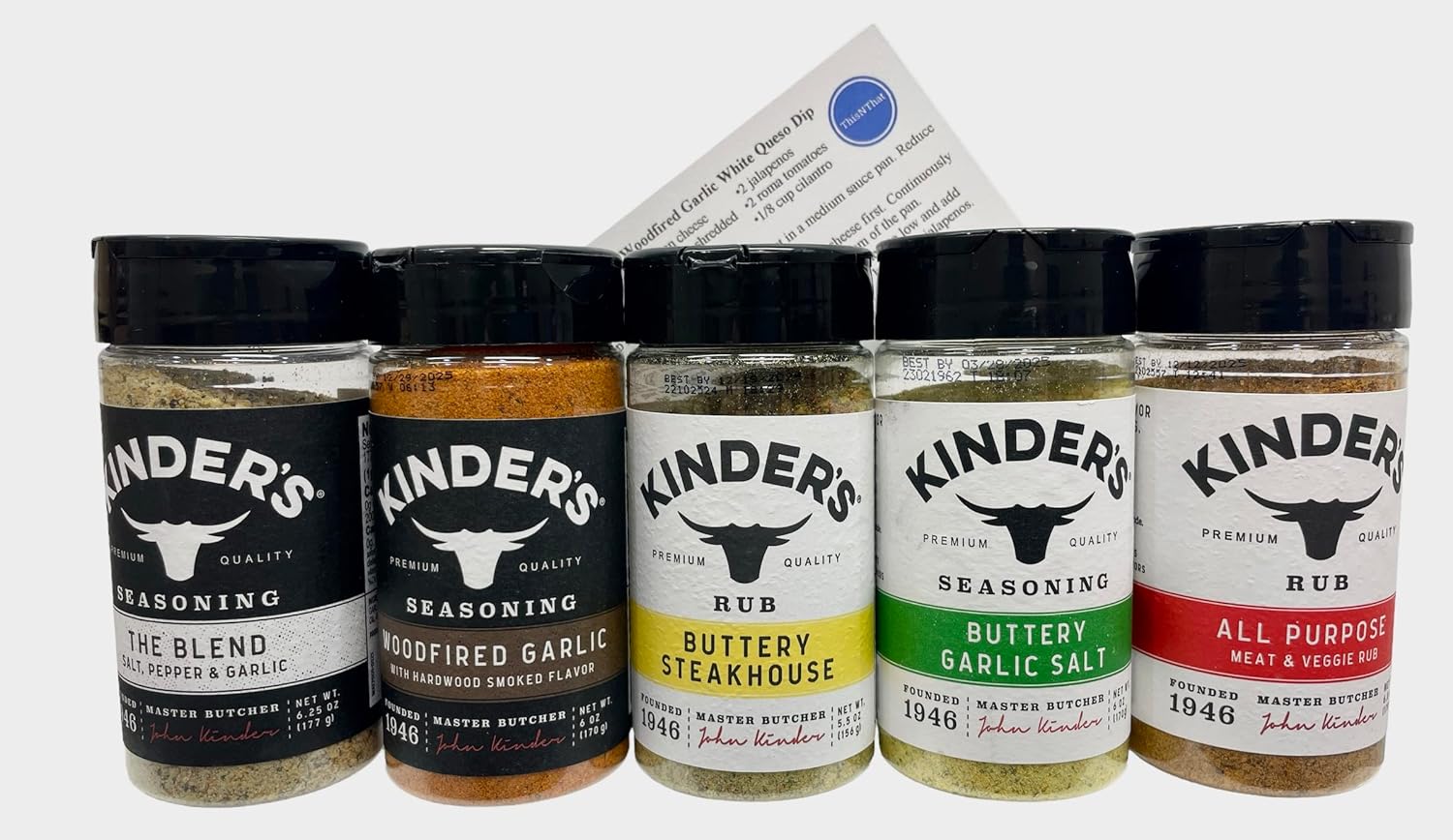 Kinders Seasoning & Rub Bundle Recipe Card, Woodfired Garlic, Buttery