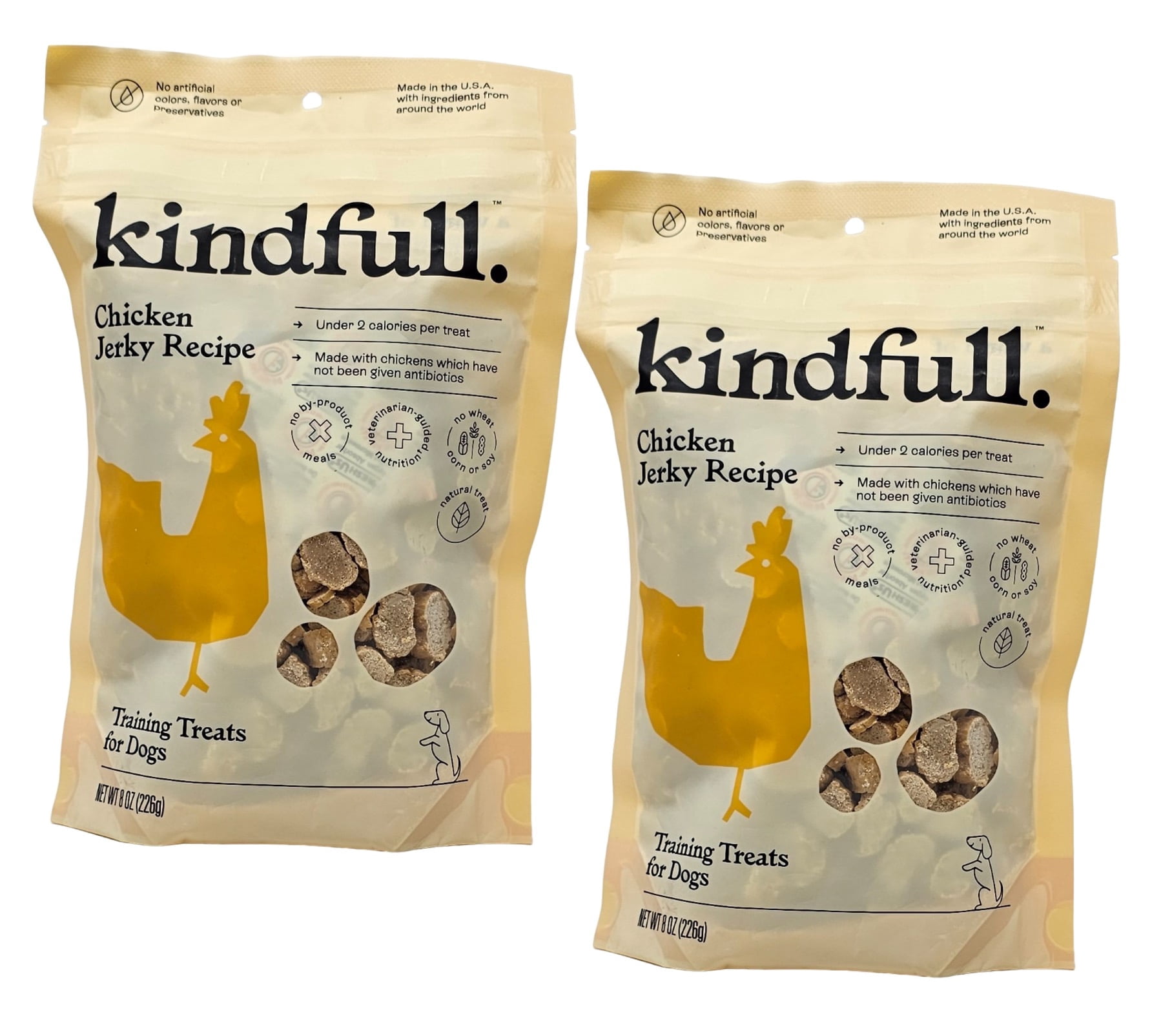 Kindfull Chicken Jerky Training Treats for Dog, 8 Ounce (Pack of 2)