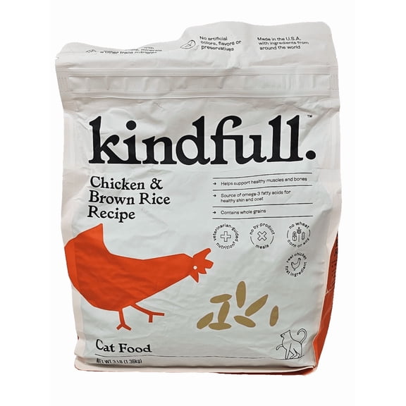 Kindfull Chicken and Brown Rice Dry Cat Food, 3 Pounds