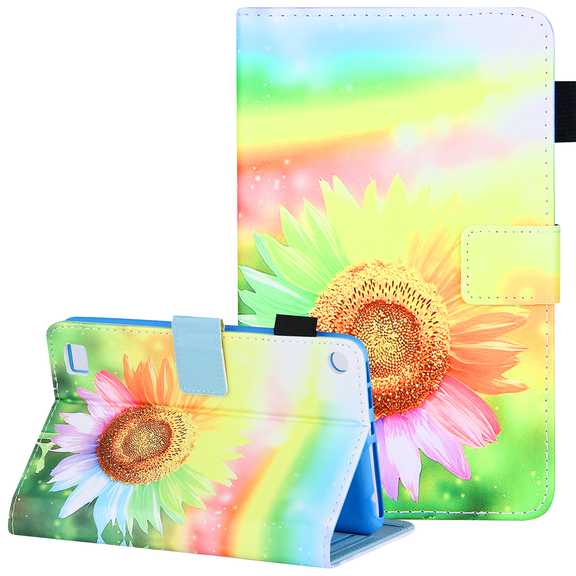 Kindle Fire 7 Case, Slim Smart Flip Stand Wallet Cover with Auto Wake/Sleep for Amazon Fire 7 Tablet(7 inch 5th Generation 2015 & 7th Generation 2017 & 9th Generation 2019),Sunflower