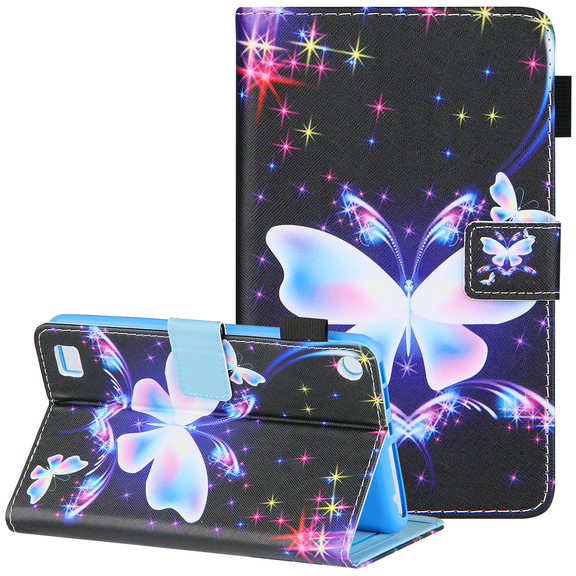 Kindle Fire 7 Case, Slim Smart Flip Stand Wallet Cover with Auto Wake/Sleep for Amazon Fire 7 Tablet(7 inch 5th Generation 2015 & 7th Generation 2017 & 9th Generation 2019),Twinkle Butterfly