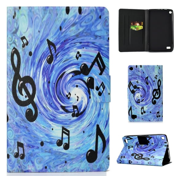 Kindle Fire 7-inch 2015/2017 Wallet Case, Allytech PU Leather Folio Multi Angles Stand Smart Cover for Amazon Kindle Fire 7-inch 7th 5th Generation Tablet, Music