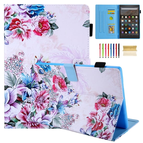 Kindle Fire HD 8" 2020 Case, Dteck PU Leather Folio Flip Stand Case With Built-in Card Slots Compatible With All-New Amazon Fire HD 8 / HD 8 Plus Tablet (10th Generation 2020), Rose