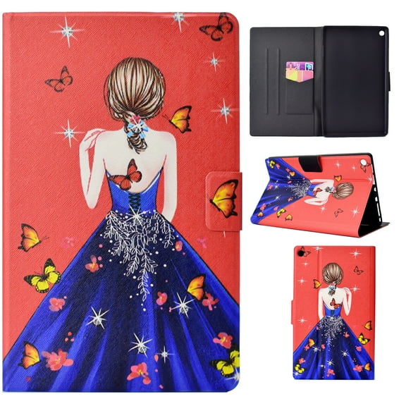 Kindle Fire HD 8 Case (8" Display, 2018/2017/2016 Released, 8th/7th/6th Generation), Allytech Slim Folio Stand Colorful Pattern Auto Sleep Wake Cover for Amazon Kindle Fire HD 8, Butterfly Girl