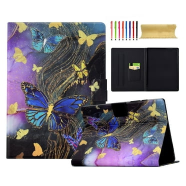 for Kindle Paperwhite 11th Gen 2021 Case, Pattern PU Leather Full Body Protective Adjustable Stand Cover with Card Pocket Folio Flip Case Cover for Paperwhite 2021 Edition E-Reader, Gold Butterfly