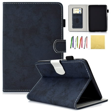 Kindle Paperwhite 2018 Case, Allytech Premium PU Leather Smart Folio Stand Wallet Case Cover with Auto Wake/Sleep Fits All-New Amazon Kindle Paperwhite 10th Generation E-Reader, Darkblue