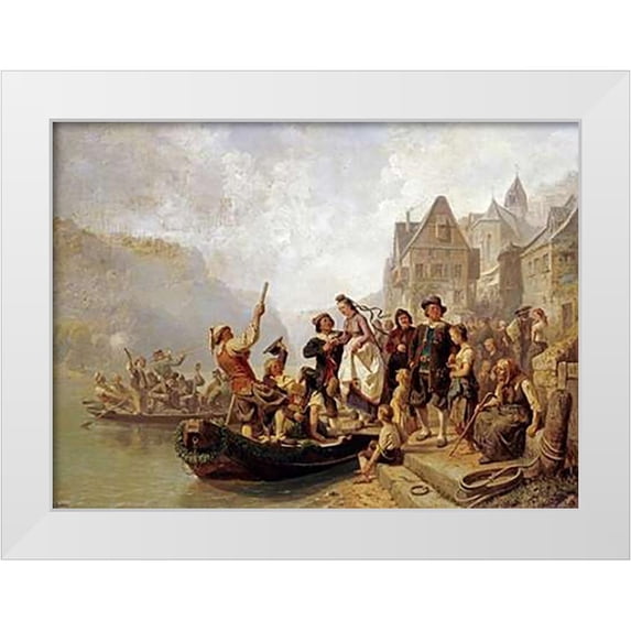 Kindler, Albert 32x25 White Modern Wood Framed Museum Art Print Titled - After The Wedding