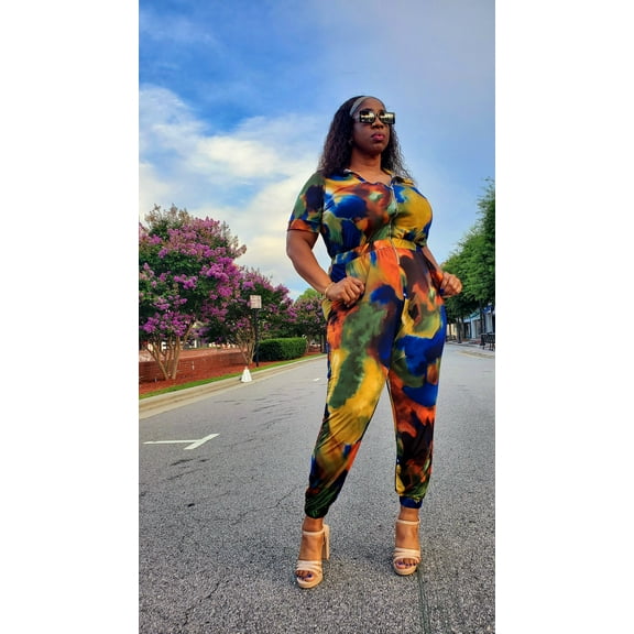 Kindly Tie Dye Jumpsuit (Plus Size)