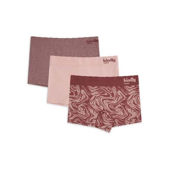 Kindly Women's Seamless Boyshort Panties, 3 pack