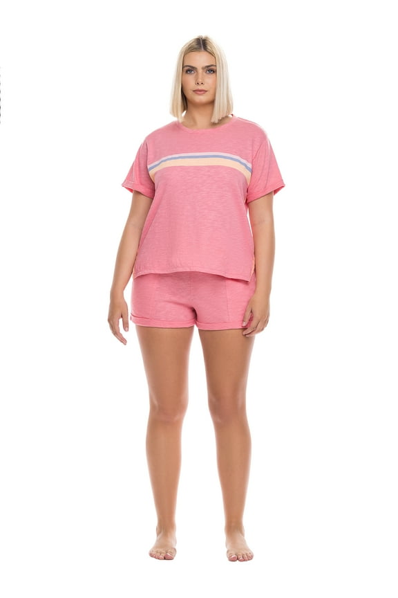 Colorblock Day & Night Short Sleeve Tee and Short Set (Women’s)