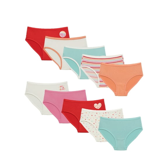 Kindly Yours Girl’s Microfiber Brief Underwear, 10-Pack, Sizes S-XL